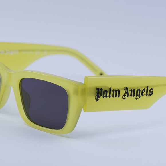 Palm Angels PERI002 PALM 1807 Sunglasses Yellow Rectangle Frame, Grey Lenses - Picture 4 of 10